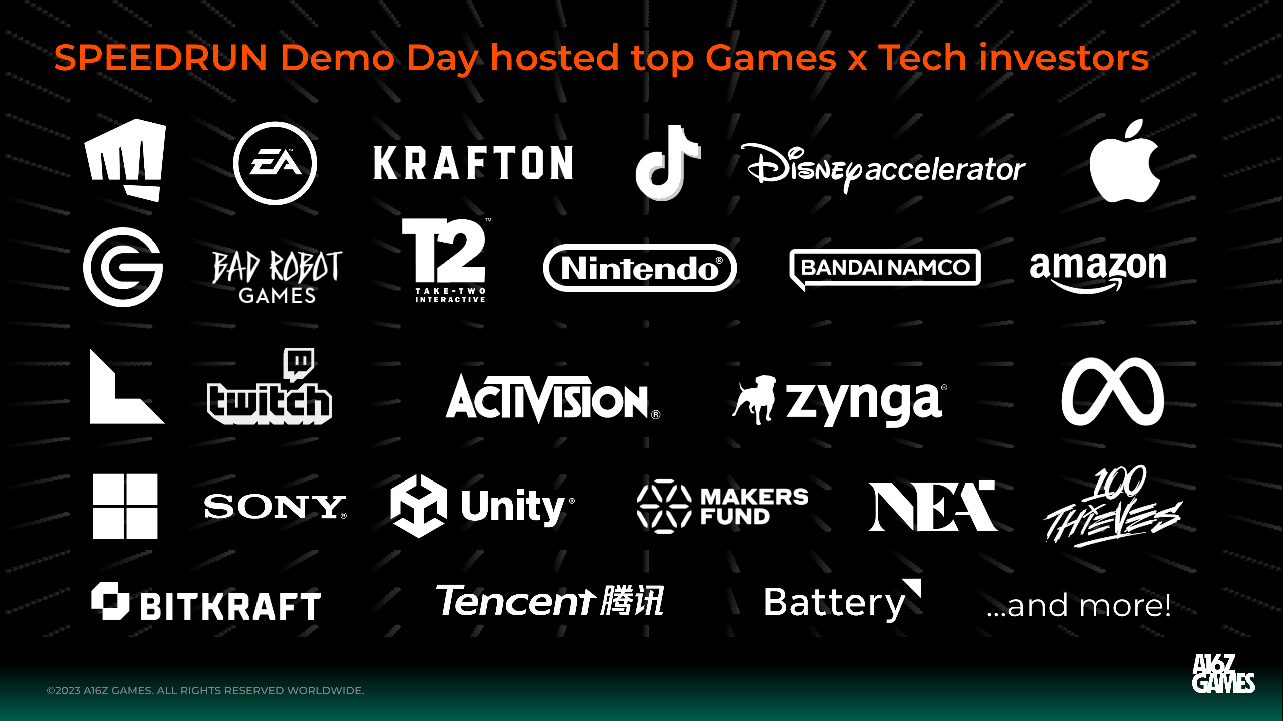 Announcing SPEEDRUN 2024: Accelerating Games x Tech